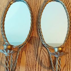 Brass & Glass Shelf_Mirrored Sconce