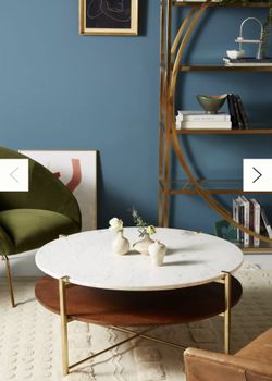 CB2 Marble & Brass Coffee Table – Like New