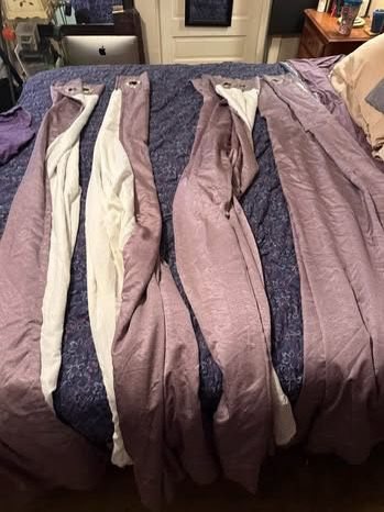 Set of Elegant Grommet Curtains – Light Mauve with Double Lining - $40 OBO