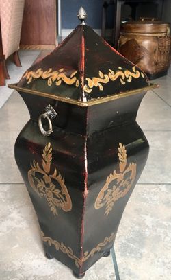 Bombay Company Decorative hand painted metal Ginger Jar