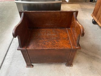 Antique wooden bench with storage