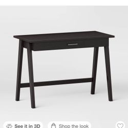 Black 42” Writing Desk W Drawer 