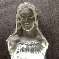 Viking Frosted Satin Glass Madonna Virgin Mary Sculpture 