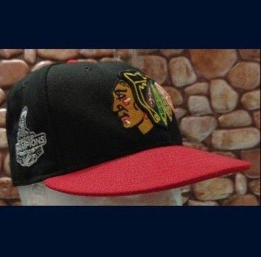 Chicago Blackhawks Vintage Size 7 New Era 59FIFTY 2TONE 2015 STANLEY CUP CHAMPS Hat (NW/OT) UNWORN!😇EXCELLENT CONDITION!👀🤯Please Read Description.