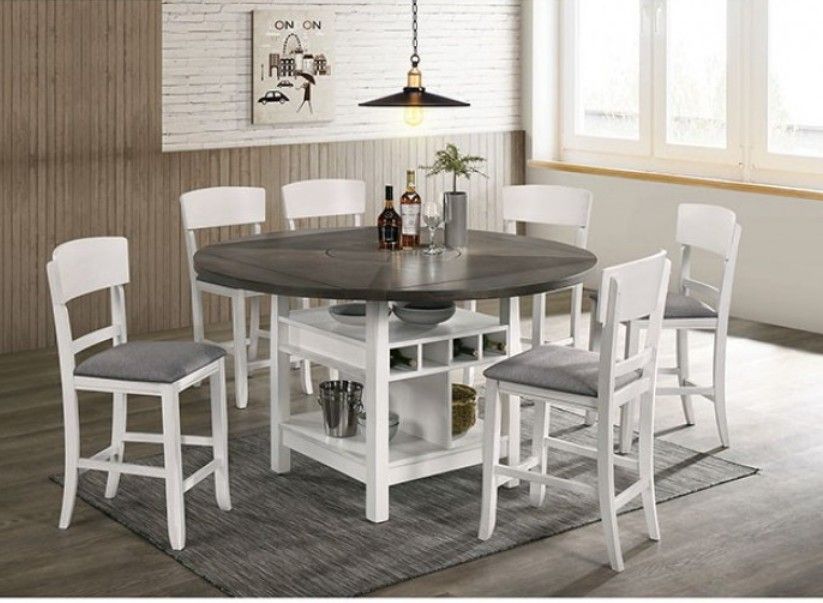 Brand New White & Grey 7pc Counter Height Dining Table Set