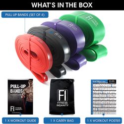 Heavy Duty Resistance Bands Set 4 Loop for Gym Exercise Pull up Fitness Workout