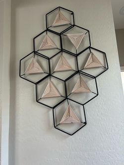 Geometric Metal Wall Décor – $10