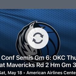 West Conf Semis: Thunder At Mavericks Tickets 
