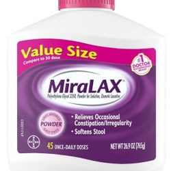 MiraLAX 45 Dose NEW SAVE $20 SAVE 63%
