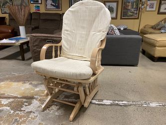Blonde Wood Rocker w/ Beige Cushions