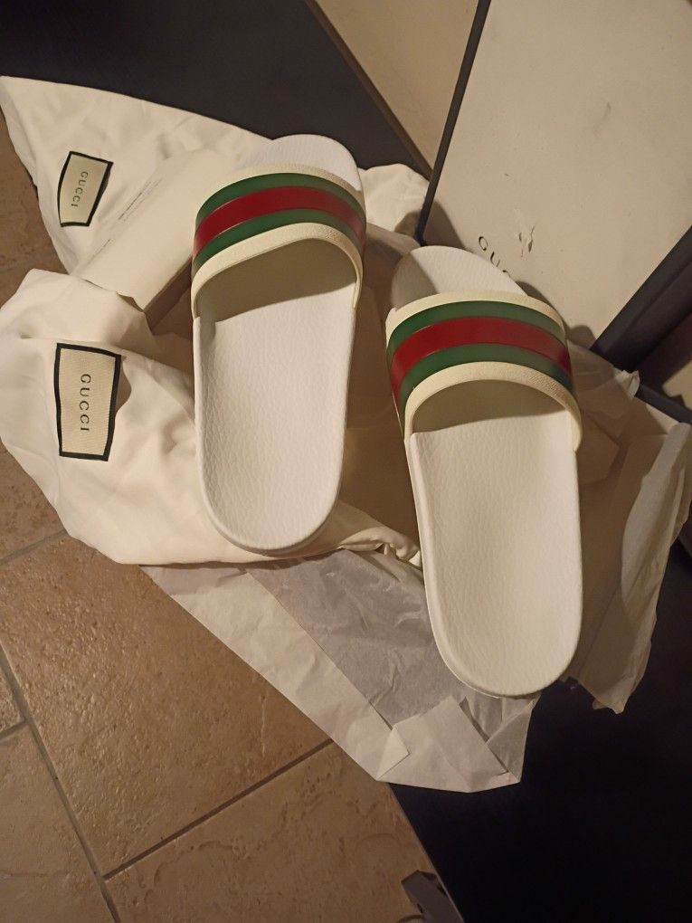 Gucci Slides White Size 10 Mens