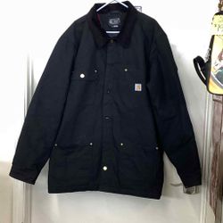 Carhartt Mens Black USA Blanket Lined Full Chore Coat Mens: 2XL 