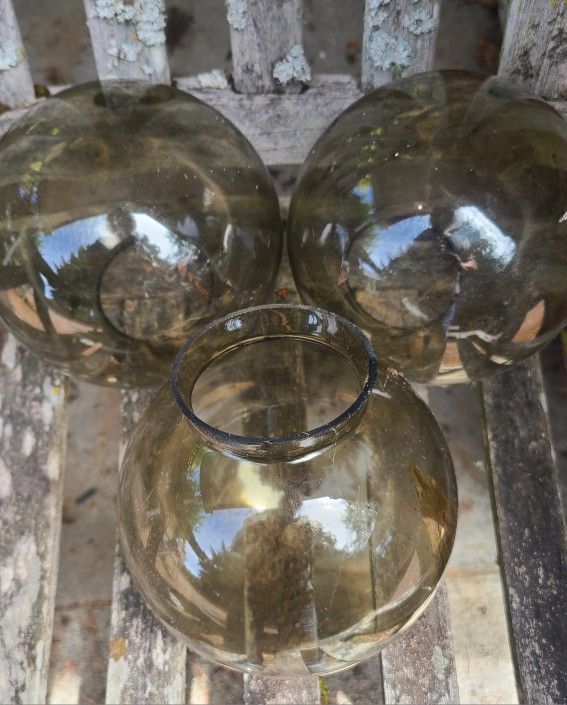 Vintage Amber Ceiling Fixture Glass