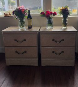 Matching Pair of 2-Drawer Nightstands