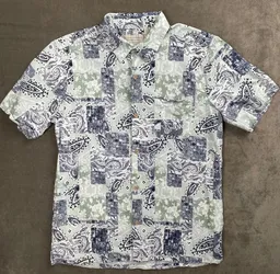 Island Republic Paisley Pattern Button-Up Short Sleeve Shirt Men's Size M