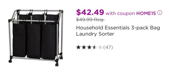 Household Essentials 3-pack Bag Laundry Sorter