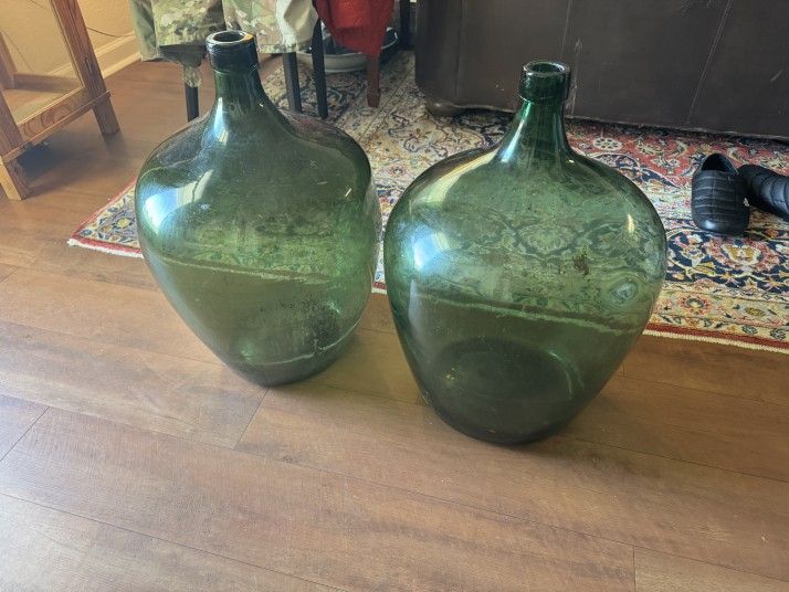 Vintage European Hand-Blown Glass Demijohns – Rare Find from Germany!