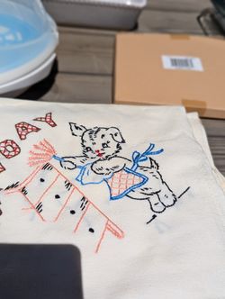 Vintage Cross Stitch Flour Sack Towels 