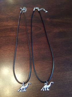 NEW Kids Dinosaur Charm on PU Leather Cord, Brown or Black