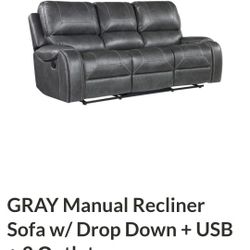 Reclining Sofa and Swivel Recliner