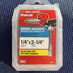 1/4'x 2-1/4" Wedge Anchors For Concrete