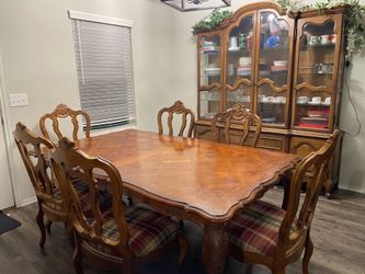 Beautiful French Provincial Dining Set with Parquet Inlay $500