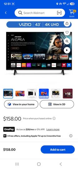 Vizio 43" Smart 4K UHD TV