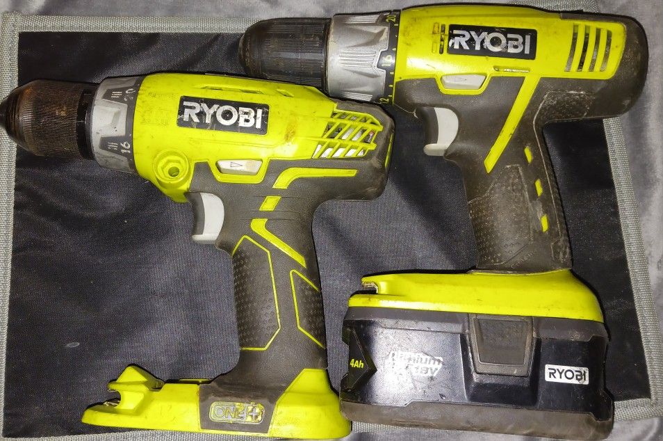 Ryobi P214 18V ONE+ 1/2" Hammer Drill/Driver and Ryobi  P271 18V 1/2" drill. $40 for both