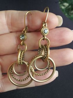 Nordstrom Gold PLATED ~ twisted & plain hoop earrings