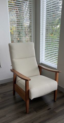 Crate&Barrel Greer Fabric Wood Arm Recliner