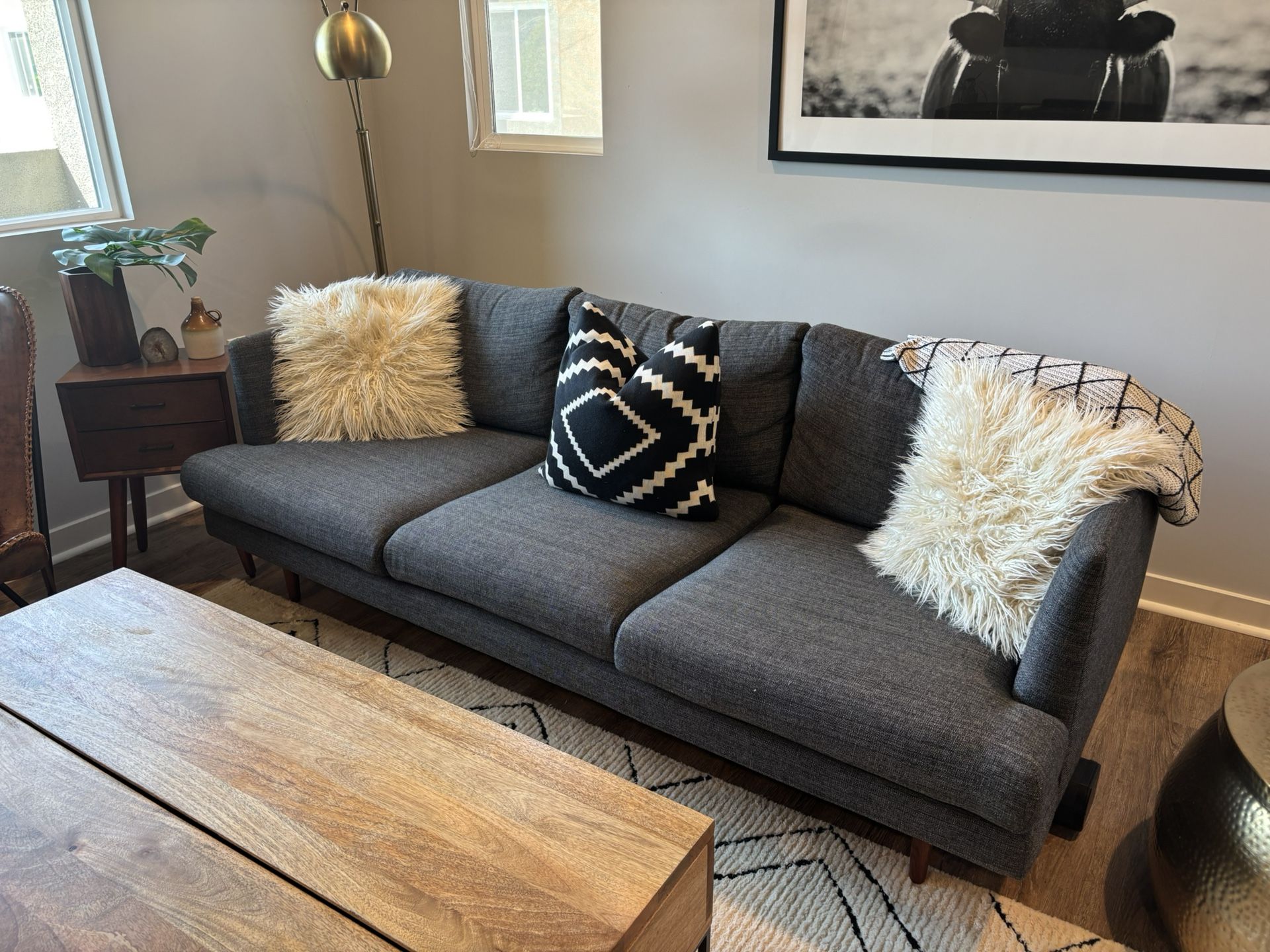 84” Modern Sofa in Venga Gray