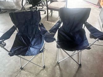 Folding Camp Chairs with Cup Holders – Set of 2