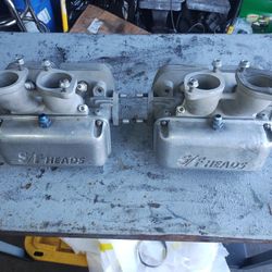 Vw Super flow cylinder heads clean port work 44x37.5 valves dual springs chromolly retainers (missing one spring one retainer) 55cc chambers opened up