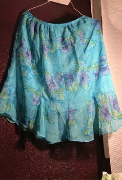 Aquamarine Floral Skirt