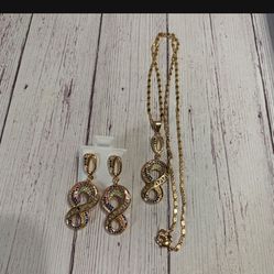 Gold Plated Zirconia Necklace Set