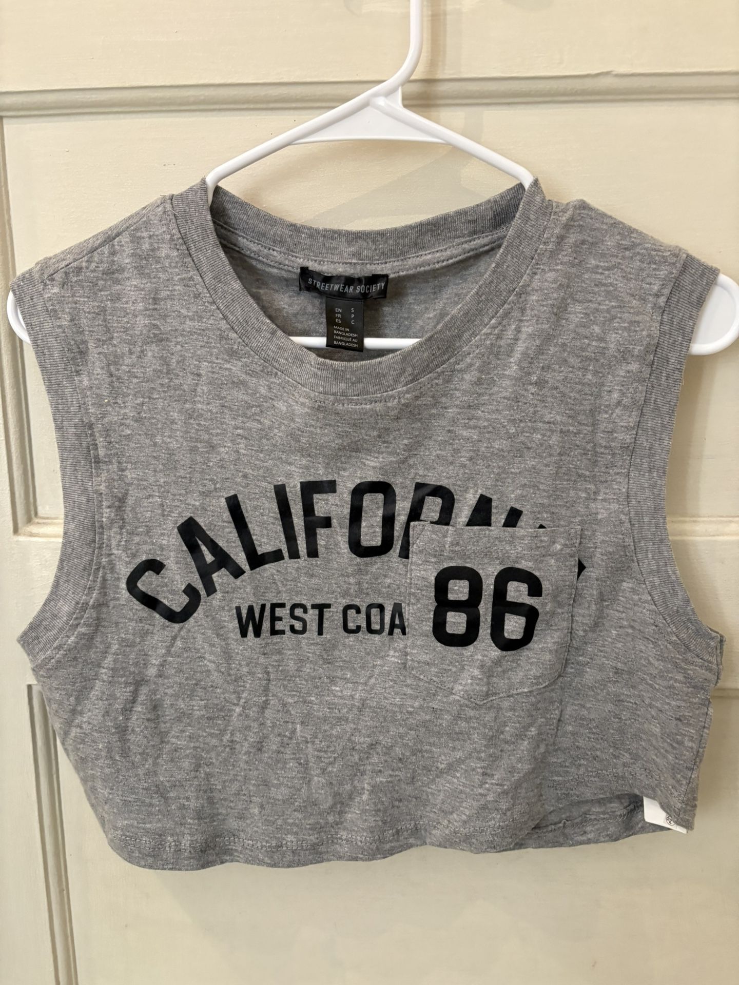 New Cropped Grey Tank Top