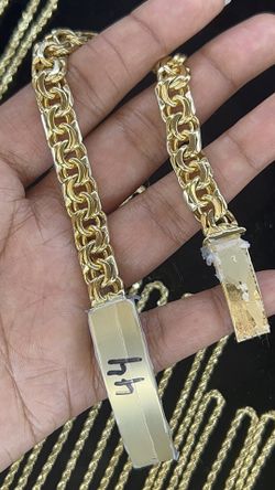 10kt Gold Solid Chino Bracelet 