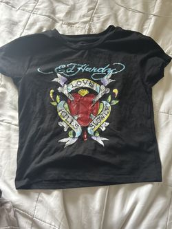 Ed Hardy Black Crop Top 