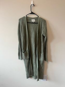 Green Crochet Cardigan
