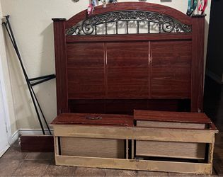 Wood Bed Frame with Brick