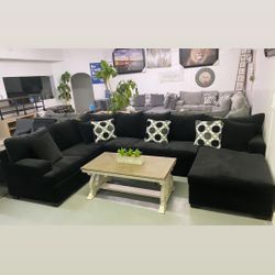 Black 3 Piece Comfortable Sectional ‼️take It Home With $39 Easy Approval ‼️