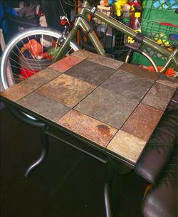 Slate Tile End Table