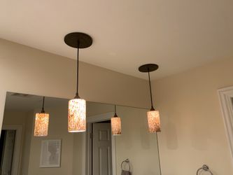 Brown speckled pendant light-set of 3!