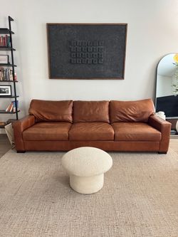 Pottery barn leather couch ( delivery available )