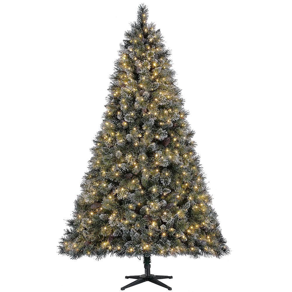7.5 ft Sparkling Amelia Pine LED Pre-Lit Artificial Christmas Tree with Warm White Lights