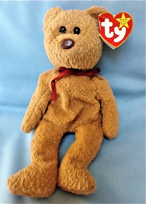 Curly beanie baby bear-