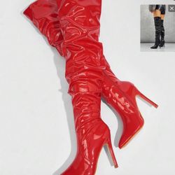 Thigh Red Boots