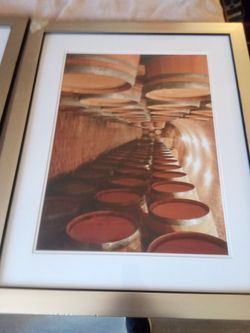 Framed Wine Barrel Cellar Photo Print