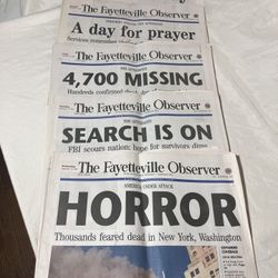9/11 September 11th Fayetteville Observer Newspapers 5 total