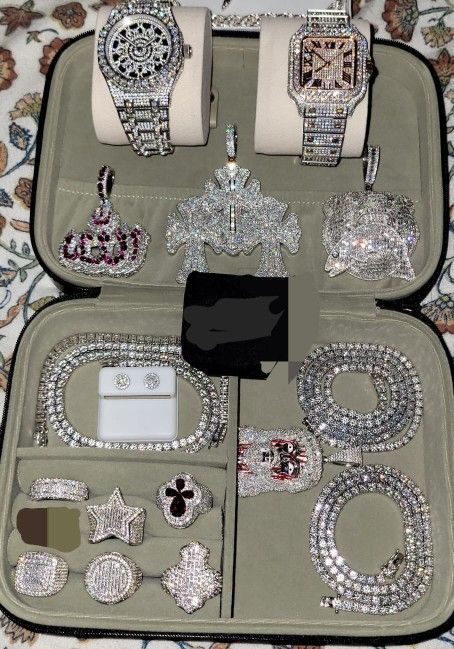 PENDANT & TENNIS CHAIN MOISSANITE 9.25 STERLING SILVER TRADE FOR CAR